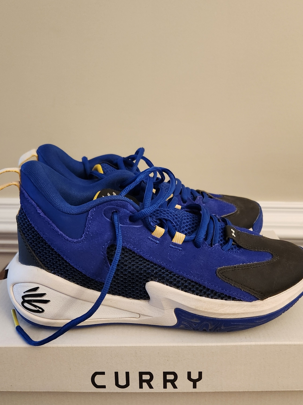 Under Armour Curry Basketball Shoes in Royal Blue and Black